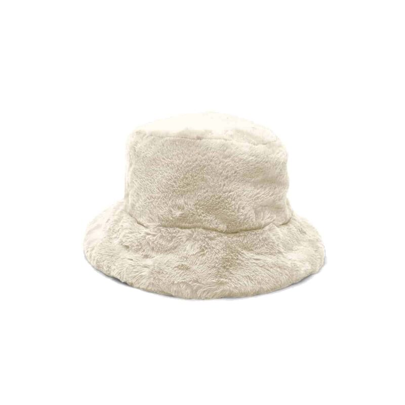 Yucka fluffy bucket hat faux fur beige