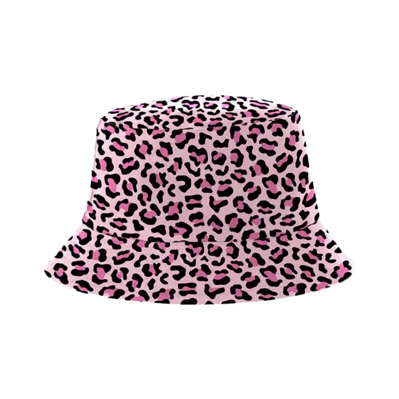 Reversible bucket hat panter roze - 58 cm